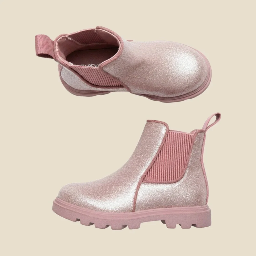 Native Kensington Treklite Pink Glitter Chelsea Boots Kids Size C8 43108043-5992